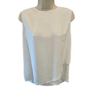 Chicos 1P 8 / 10 PETITE white neutral layered sleevless blouse 8P 10P old money